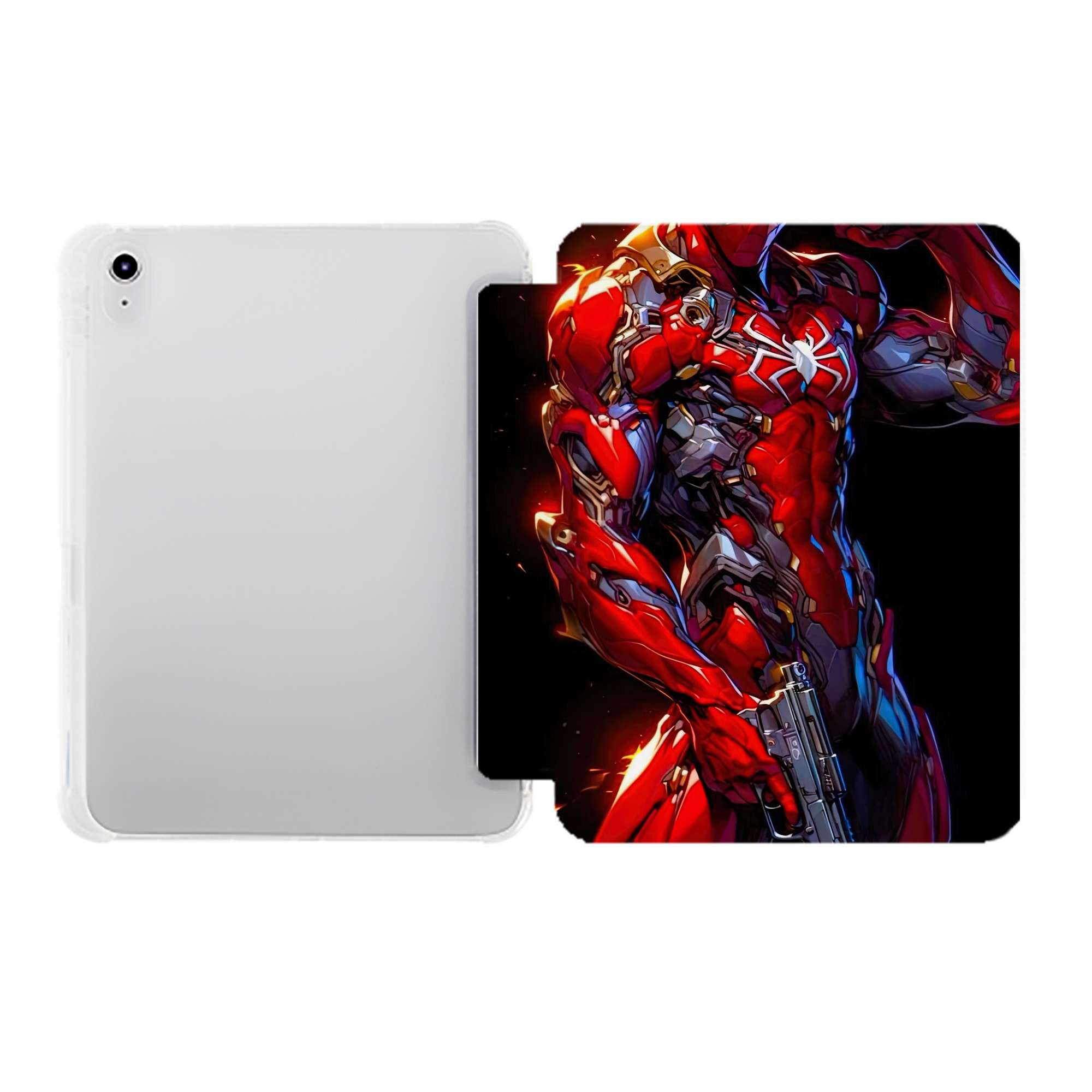 （画像用） Spider Man スパイダーマン IPad ケース ペン収納付き 三つ折りスタンド PUレザー×シリコン 対応機種9.5/10.5/10.9インチ